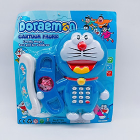 Đồ chơi điện thoại doremon cho bé màu xanh, dùng pin có đèn âm thanh - Quà tặng kỹ năng cho bé