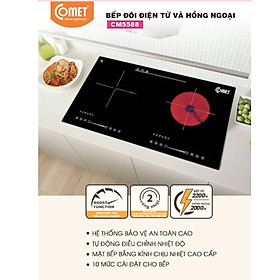 Bếp đôi hồng ngoại - điện từ COMET CM5588 - Hàng Chính Hãng