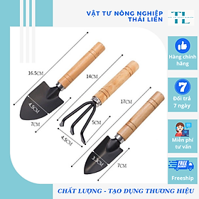 Bộ dụng cụ làm vườn 3 món size trung, Bộ dụng cụ 3 món tiện lợi, dễ sử dụng, chắc chắn phù hợp với làm vườn.