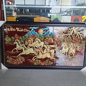 Tranh sơn mài Mã Đáo Thành Công đắp nổi cao cấp, hàng xuất khẩu size 73x132 cm treo tường, trang trí nhà cửa, văn phòng