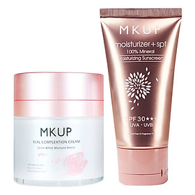 Kem Trang điểm chống nắng MKUP và Kem Dưỡng Ẩm Trắng Da MKUP