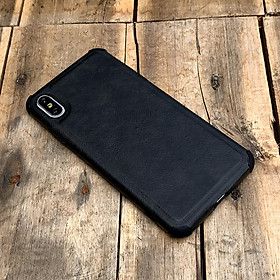 Ốp lưng da chống sốc dành cho iPhone 7  8  SE 2020  7 PLUS  8 PLUS  X  XS  XS MAX  XR  11  11 PRO  11 PRO MAX  12 MINI  12  12Pro  12 Pro Max - Hàng chính hãng - X  XS - Đen