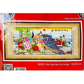 Mua Tranh thêu chữ thập Hoa khai phú quý 88918 100x57cm