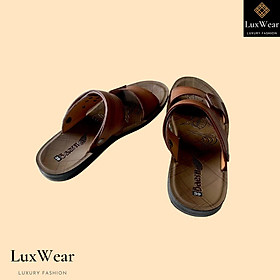 Dép Da Nam Cao Cấp Da Bò Đế Cao Su Đúc Nguyên Khối LuxWear - DDB