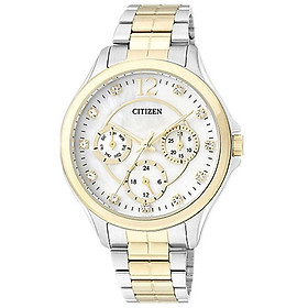 Đồng Hồ Nữ Citizen Đính Đá Swarovski Dây Thép Không Gỉ ED8144-56D - Mặt Xà Cừ