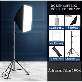 Đèn Chụp Ảnh Sản Phẩm Softbox Led360 20W/40W/60W Nhiệt Màu 5500K, Thiết bị Quay Phim Chụp Ảnh Studio Hàng Chính Hãng