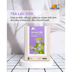 Trà Lạc Tiên Túi Lọc - Tropic Farm - Hộp 40g - Giúp an thần, dễ ngủ, điều hòa khí huyết