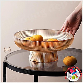 Đĩa bồng thuỷ tinh vân tăm cao cấp trang trí nhà cửa