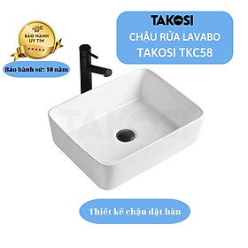 Mua Chậu lavabo sứ  chậu rửa mặt phòng tắm chữ nhật Takosi TKC58 đặt bàn dùng gia đình  khách sạn hàng chính hãng bảo hành 10 năm