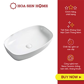 Mua Lavabo đặt bàn TUSLO L009 gốm sứ tráng men Nano Ceramic kháng khuẩn - Hoa Sen Home - Hàng chính hãng