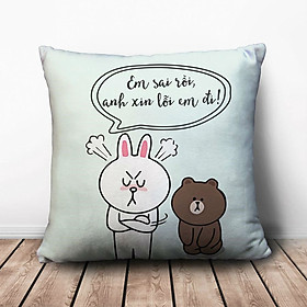 Gối Ôm Vuông Em Sai Rồi, Anh Xin Lỗi Em Đi GVFU242 (36 x 36 cm)