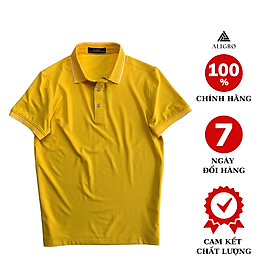 Áo polo golf nam ngắn tay ALIGRO chất vải coolmax màu vàng năng động ALGPLO109