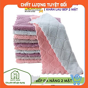 Khăn Lau Tay, Khăn Lau Bếp 2 Màu Đa Năng Siêu Mềm, Siêu Thấm Nước, Giặt Lại Rất Dễ Ràng