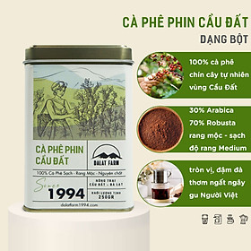 Cà Phê Phin Cầu Đất (Arabica & Robusta) Rang Mộc DalatFarm - Hộp 250Gr (Dạng Bột)