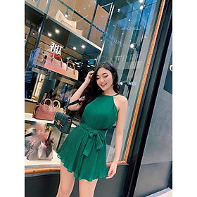 Jumpsuit cổ yếm xếp ly thiết kế xinh duyên dáng zUM25