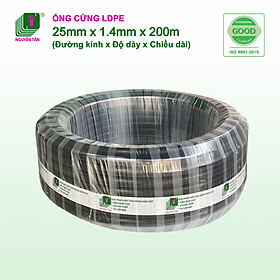 Mua  BH 24 Tháng  Cuộn 200m ống dây tưới LDPE Nguyễn Tân 25mm - dày 1.4mm | Ống chuyên dụng cho hệ thống tưới tự động