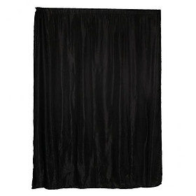 3X Rod Pocket Satin Window Curtains Blackout Shade Curtains 150x250cm Black
