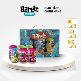 Bia thủ công Barett thùng mix 2 vị ( 6 lon 330ml)