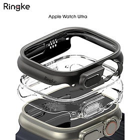Bộ 2 ốp RINGKE Slim dành cho Apple Watch Ultra 2/ Apple watch Ultra _ Hàng chính hãng - Clear & Titanium Black
