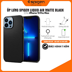 Ốp lưng Spigen Liquid Air cho iPhone 13 Pro Max - Thiết kế mỏng nhẹ, chống sốc, chống bẩn, viền camera cao - Hàng chính hãng