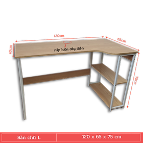 Mua Bàn học chữ L liền kệ đa năng thông minh tối ưu diện tích để đồ  bàn gỗ MDF cao cấp chắc chắn phủ hợp để học tập làm việc