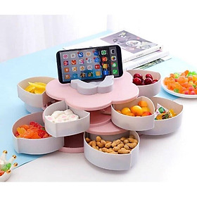 Mua Khay Đựng Mứt Bánh Kẹo Lúa Mạch Xoay Mở 360 Độ  Có Khe Đỡ Điện Thoại