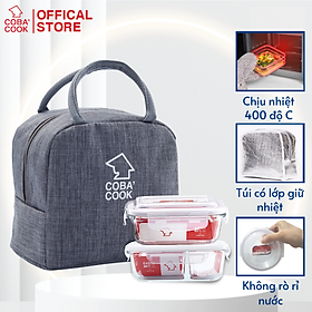 Mua Bộ 2 Hộp Cơm Thủy Tinh COBACOOK Hộp Chia 2 Ngăn Và 1 Hộp 640ml Kèm Túi Giữ Nhiệt - CCL6L6N2BB