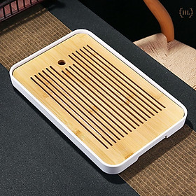 Mua KHAY TRE CHỮ NHẬT ĐẾ NHỰA MELAMINE | KHAY TRÀ 2 LỚP CHUYÊN DỤNG CHO NHÀ HÀNG KHÁCH SẠN