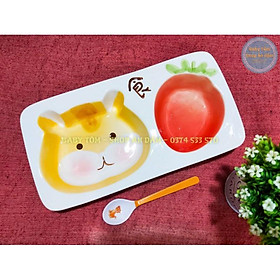 Khay gốm sứ ăn dặm cao cấp hình HAMSTER/ HEO