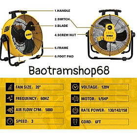 Mua  HCM  NEW 2022  Quạt Công nghiệp USA Dewalt 20″ DXF2035 - Hàng Chính Hãng