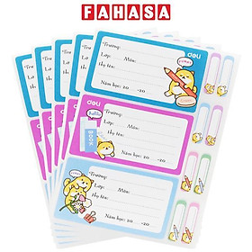 Nhãn Vở Học Sinh 3 Ô Kèm Sticker - Deli CA906A (15 Nhãn)