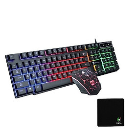 Mua  TẶNG LÓT CHUỘT T1  Bộ Bàn Phím Giả Cơ Và Chuột Chuyên Game R8 1910 Led 7 Màu (Đen) - Hàng nhập khẩu