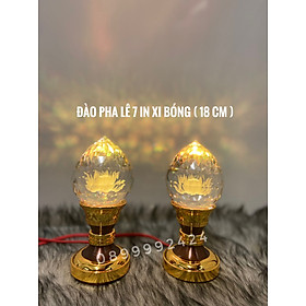 ĐÈN THỜ PHA LÊ CAO CẤP ĐÀO 7 IN  XI BÓNG (18cm) 1 CẶP