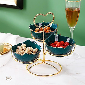 Mua 3 Hũ Sứ Kẻ Vàng Kim Kèm Kệ Inox Vàng Gương | Kệ Decor chuyên đựng kẹo - hạt khô kèm hũ sứ sần cao cấp 2022