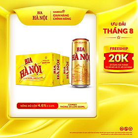 Combo 2 Thùng Bia Hà Nội - Thùng 24 lon 330ml - Phiên bản lon cao