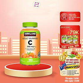 Vitamin C 250mg Kirkland Adult Gummies tăng sức đề kháng, sáng da, thúc đẩy sản xuất collagen, làm chậm quá trình lão hóa - QuaTangMe Extaste - 1lọ