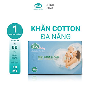 Combo 5 Khăn Vải Khô Đa Năng Niva Hộp 100 Tờ Tiện Dụng, Chất Liệu Cotton Tự Nhiên An Toàn Cho Bé