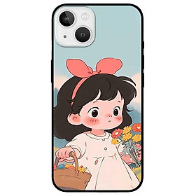 Ốp lưng cho iPhone 12 - iPhone 12 Pro - 12 Pro Max - 13 Mini - iPhone 13 - 13 Pro - 13 Pro Max - Cô Gái Nơ Hồng - Hàng Chính Hãng