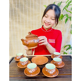 Mua Bộ ấm chén tử sa họa tiết hoa năm cánh