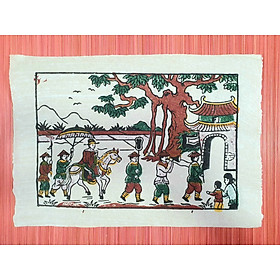 Mua Tranh Đông Hồ Vinh quy bái tổ (Mẫu 2) - Dong Ho folk woodcut painting