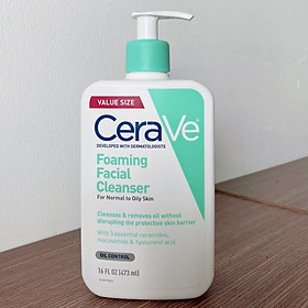 Sữa Rửa Mặt Cerave Foaming Facial Cleanser Cho Da Dầu Nhập Mỹ