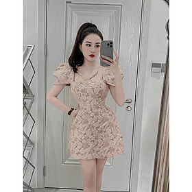Đầm váy nữ gấm hoa cùng tone xinh xắn, sang chảnh thích hợp cho các nàng đi chơi, đi dự tiệc