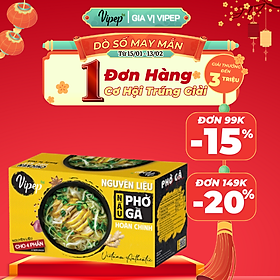 Nguyên Liệu Nấu Phở Gà Hoàn Chỉnh Vipep 320G - Gia vị Vipep