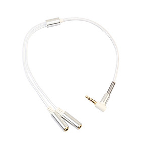 Dây Cáp Âm Thanh 1 Tách 2 Hợp Kim Nhôm (3.5mm) -Bạc