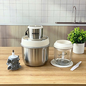 Máy Xay Thịt inox Haatz HMG168 (CIM382) - 1 Cối inox 2,5L - 1 Cối Thủy Tinh 0,6L - 500W Kèm Phụ Kiện Đánh Ruốc - Hàng Chính Hãng Bảo Hành 2 Năm