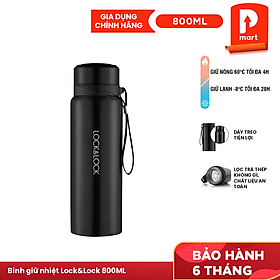 Bình Giữ Nhiệt Bằng Thép Không Gỉ Lock&Lock Vacuum Bottle LHC6180SLV (800ML)