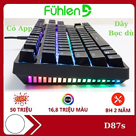 Bàn phím cơ gaming Fuhlen D87s RGB, chính hãng, có app, Switch Blue, Red- Hàng chính hãng