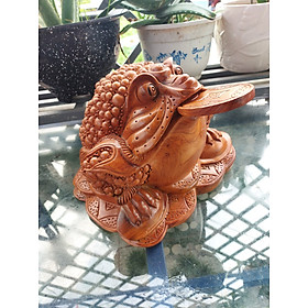 Mua Tượng phong thuỷ - Tượng con cóc thiềm thừ gỗ hương nguyên khối nhiêu kích thước