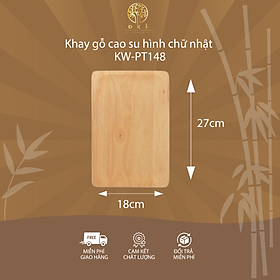 Mua Khay gỗ cao su hình chữ nhật - KW-PT148 - Kích thước đa dạng  bền đẹp theo thời gian