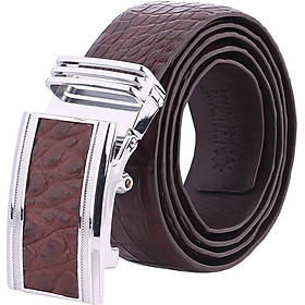 Thắt Lưng Nam Da Cá Sấu Nguyên Con Bụng Bản Lớn Huy Hoàng HT4750 - Nâu Đất